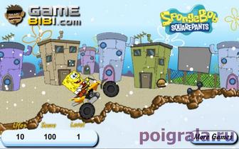 Скриншот игры Губка Боб катается на мотоцкле Картинка к игре Губка Боб катается на мотоцкле